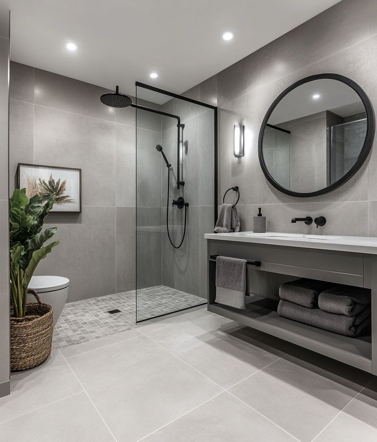 45 idées pour une salle de bain grise